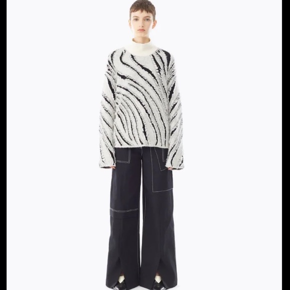 3.1 Phillip Lim Zebra Fringe Turtleneck Sweater - Picture 4 of 11